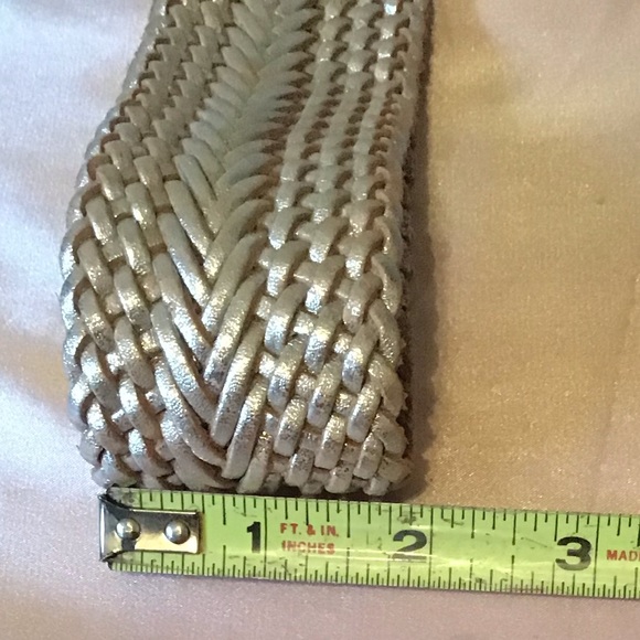Cache’ Brushed Gold Leather Braided Belt NWOT - Picture 7 of 9